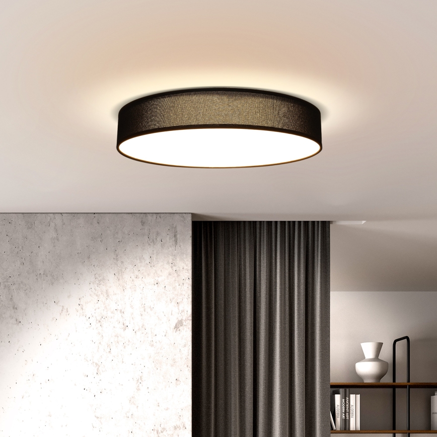 Светодиодный потолочный светильник с регулированием яркости PENLEY LED/48W/230V 3000-6500K диаметр 40 см черный + дистанционное управление