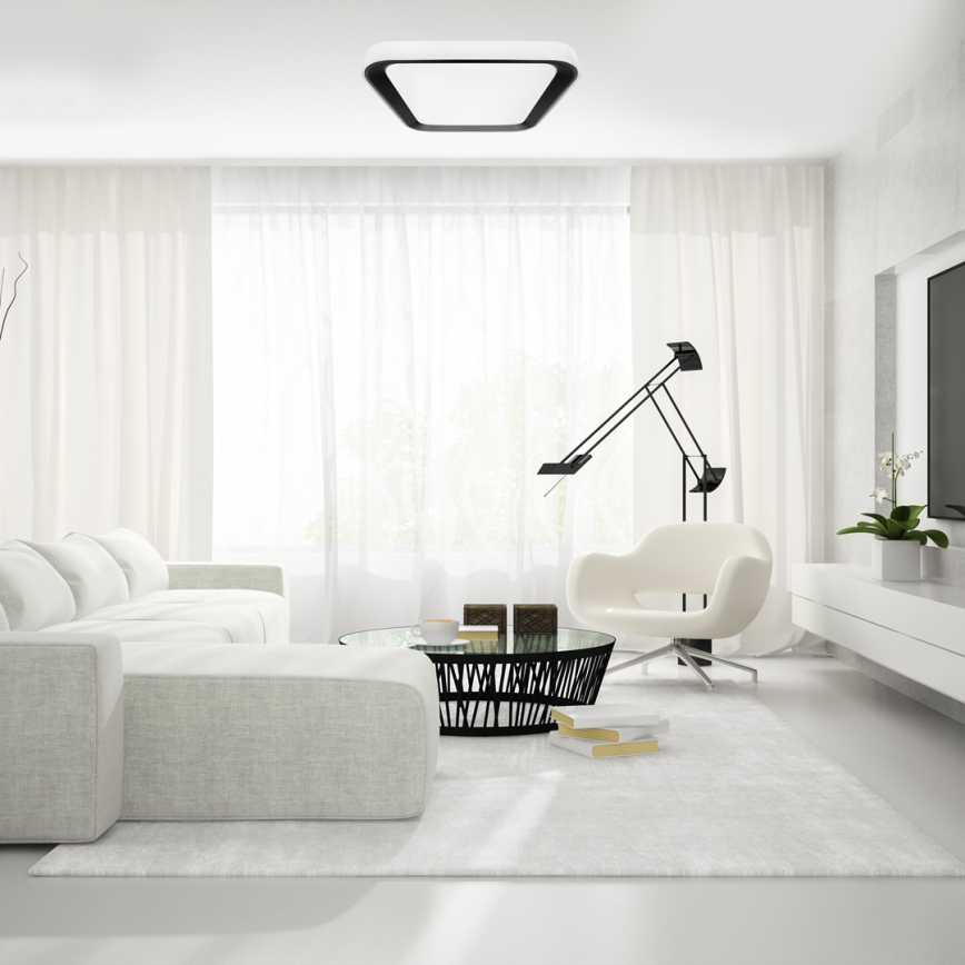 Светодиодный потолочный светильник с регулированием яркости QUADRO LED/66W/230V 3000-6000K белый/черный + дистанционное управление