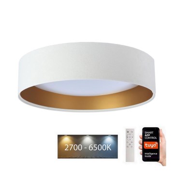 Светодиодный потолочный светильник с регулированием яркости SMART GALAXY LED/24W/230V диаметр 45 см 2700-6500K Wi-Fi Tuya белый/золотой + дистанционное управление