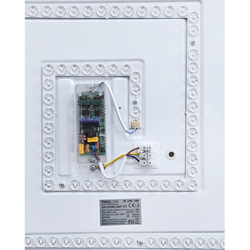 Светодиодный потолочный светильник с регулированием яркости UNA LED/60W/230V 2700-6500K 50x50 см + дистанционное управление