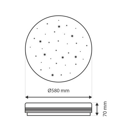 Светодиодный потолочный светильник с регулированием яркости VENTA LED/60W/230V 2700-6500K диаметр 58 см + дистанционное управление