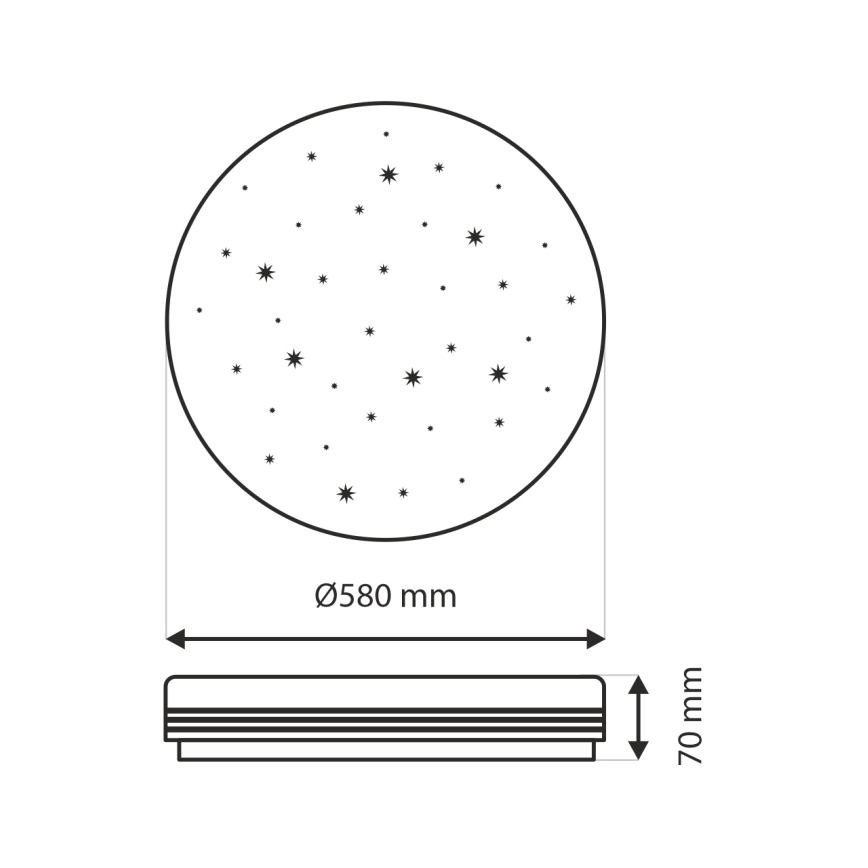 Светодиодный потолочный светильник с регулированием яркости VENTA LED/60W/230V 2700-6500K диаметр 58 см + дистанционное управление