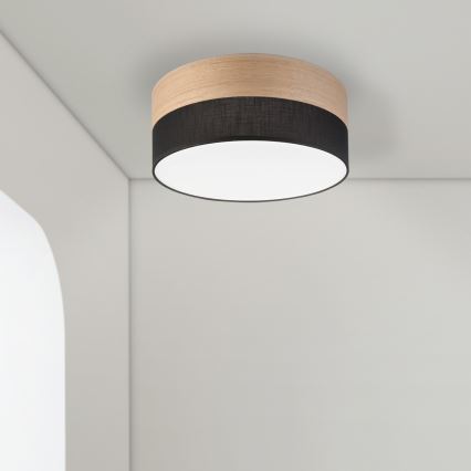 Светодиодный потолочный светильник SIRJA WOOD LED/20W/230V диаметр 35 cm черная/дуб