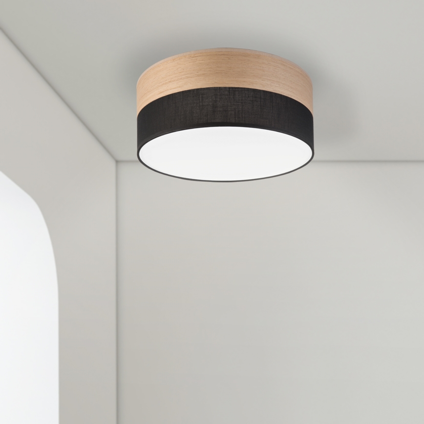 Светодиодный потолочный светильник SIRJA WOOD LED/20W/230V диаметр 35 cm черная/дуб