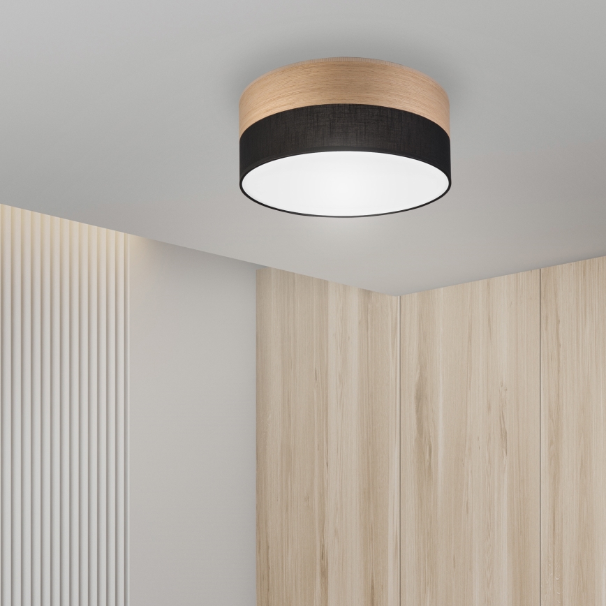 Светодиодный потолочный светильник SIRJA WOOD LED/20W/230V диаметр 35 cm черная/дуб