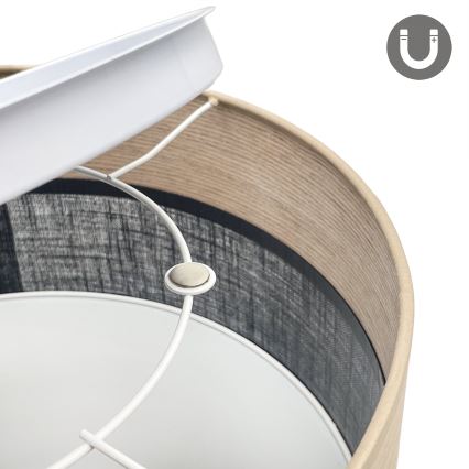Светодиодный потолочный светильник SIRJA WOOD LED/20W/230V диаметр 35 cm черная/дуб