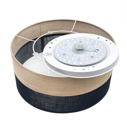 Светодиодный потолочный светильник SIRJA WOOD LED/20W/230V диаметр 35 cm черная/дуб