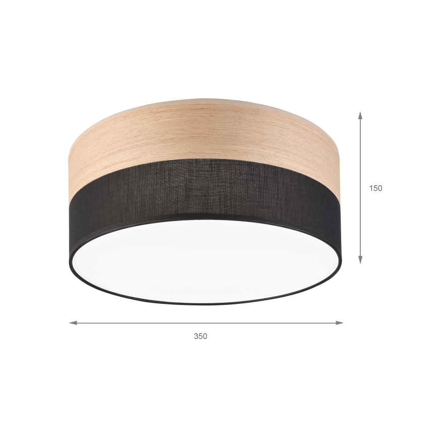 Светодиодный потолочный светильник SIRJA WOOD LED/20W/230V диаметр 35 cm черная/дуб