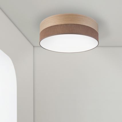 Светодиодный потолочный светильник SIRJA WOOD LED/36W/230V диаметр 45 cm коричневая/дуб