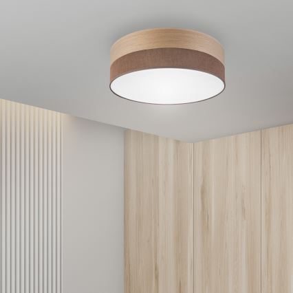Светодиодный потолочный светильник SIRJA WOOD LED/36W/230V диаметр 45 cm коричневая/дуб