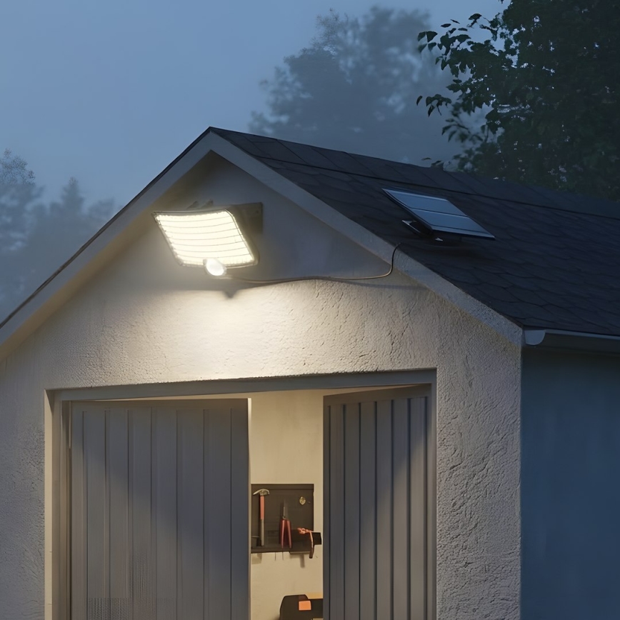 Светодиодный прожектор ALEX с датчиком и солнечной панелью LED/5,5W/3,7V 1200 mAh IP44