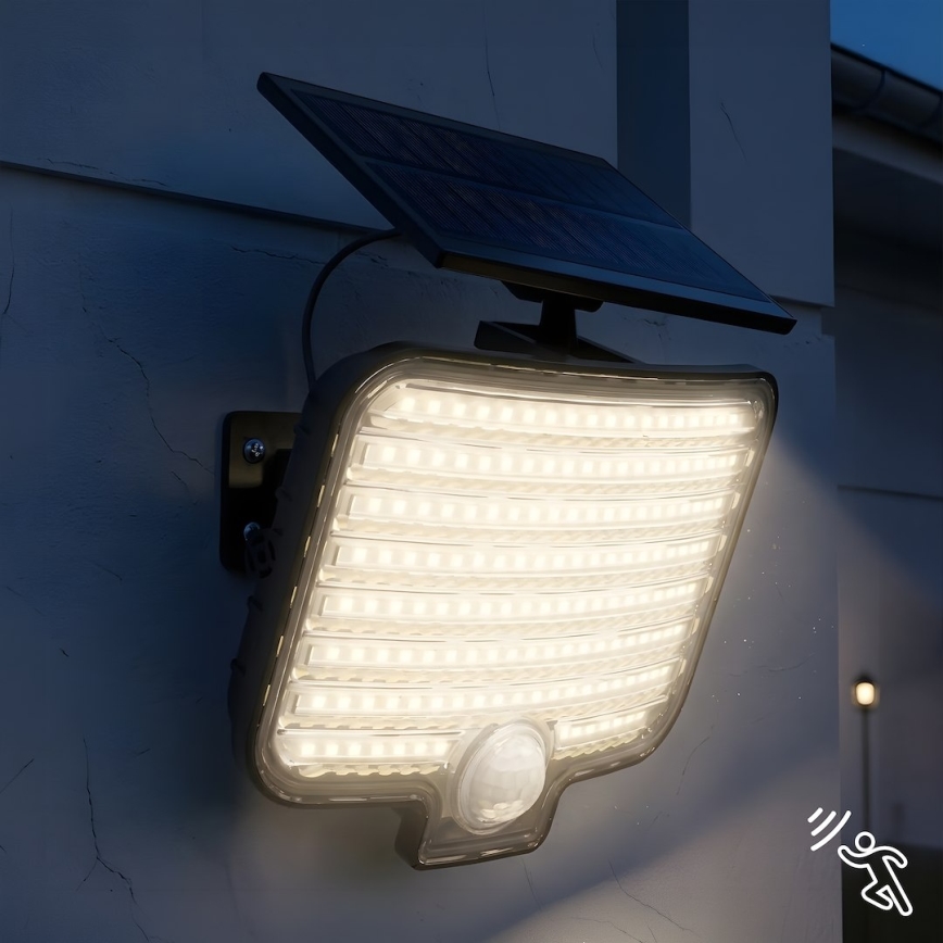 Светодиодный прожектор ALEX с датчиком и солнечной панелью LED/5,5W/3,7V 1200 mAh IP44