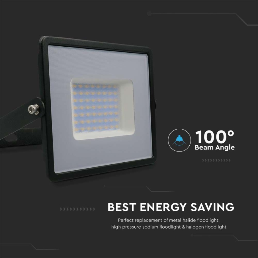 Светодиодный прожектор LED/50W/230V 6500K IP65 черный