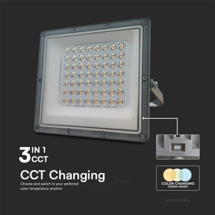Светодиодный прожектор LED/50W/230V IP65 3000/4000/6500K серый