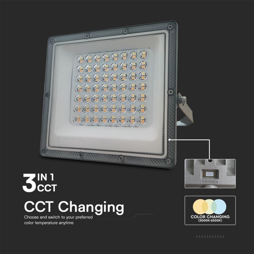 Светодиодный прожектор LED/50W/230V IP65 3000/4000/6500K серый