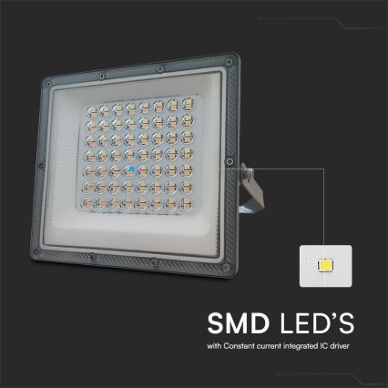 Светодиодный прожектор LED/50W/230V IP65 3000/4000/6500K серый
