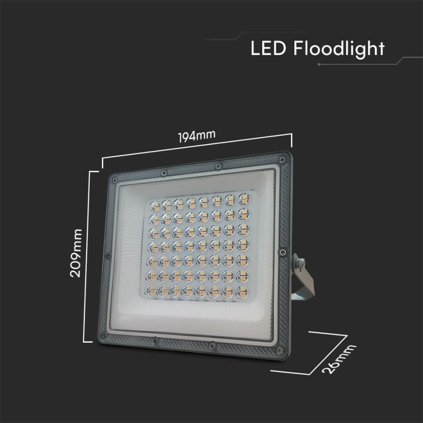 Светодиодный прожектор LED/50W/230V IP65 3000/4000/6500K серый