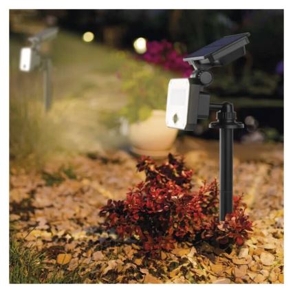 Светодиодный прожектор на солнечной батарее с датчиком движения SPILO LED/3,7V 3600mAh 4000K IP54 + дистанционное управление