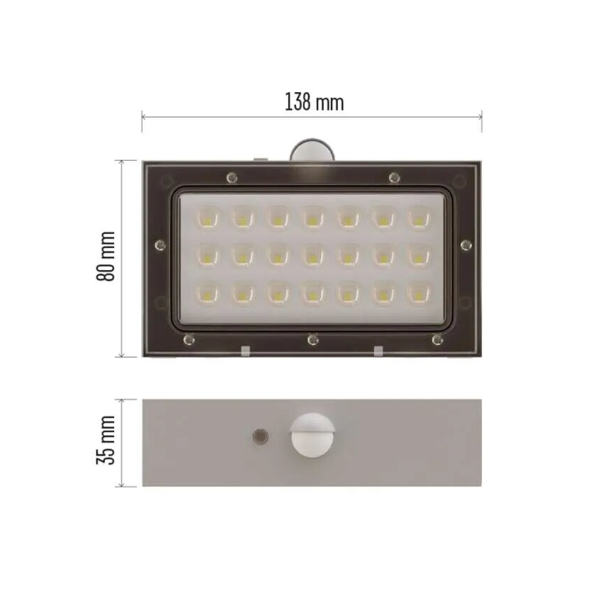 Светодиодный прожектор на солнечной батарее с датчиком движения LED/3,7V 1200mAh 4000K IP65 белый