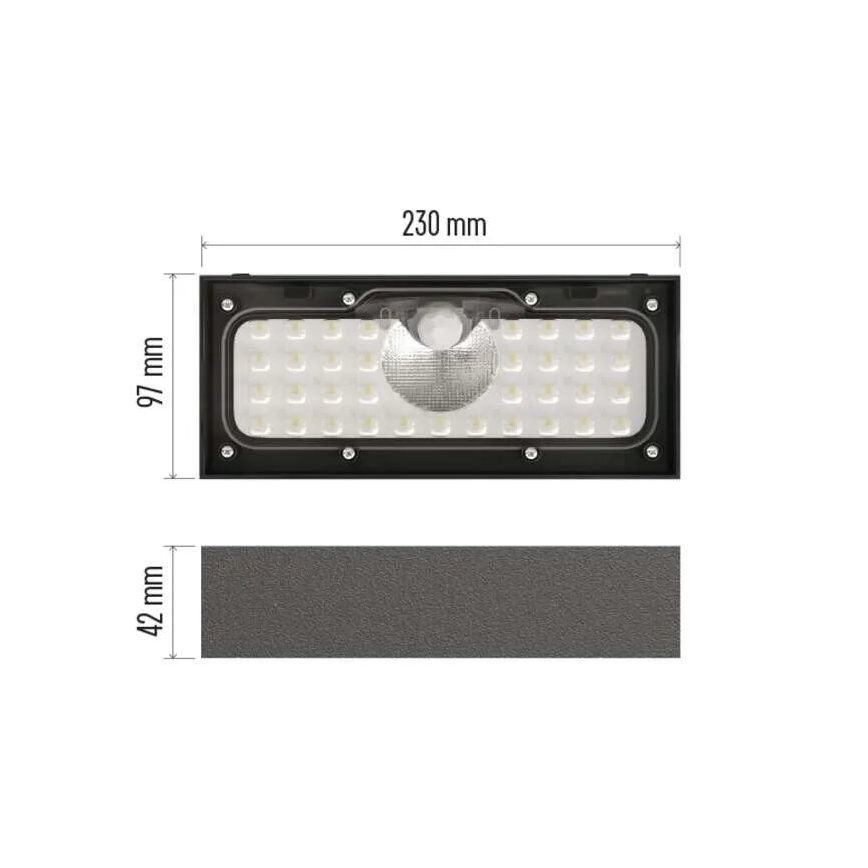 Светодиодный прожектор на солнечной батарее с датчиком движения LED/3,7V 3000mAh 4000K IP65 черный