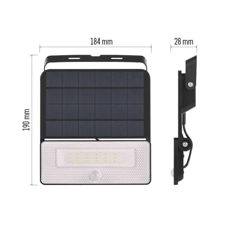 Светодиодный прожектор на солнечной батарее с датчиком движения LED/3,7V 3600mAh 4000K IP54