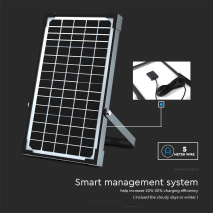 Светодиодный прожектор на солнечной батарее с датчиком LED/30W/6,4V 6400K 6000 mAh + дистанционное управление