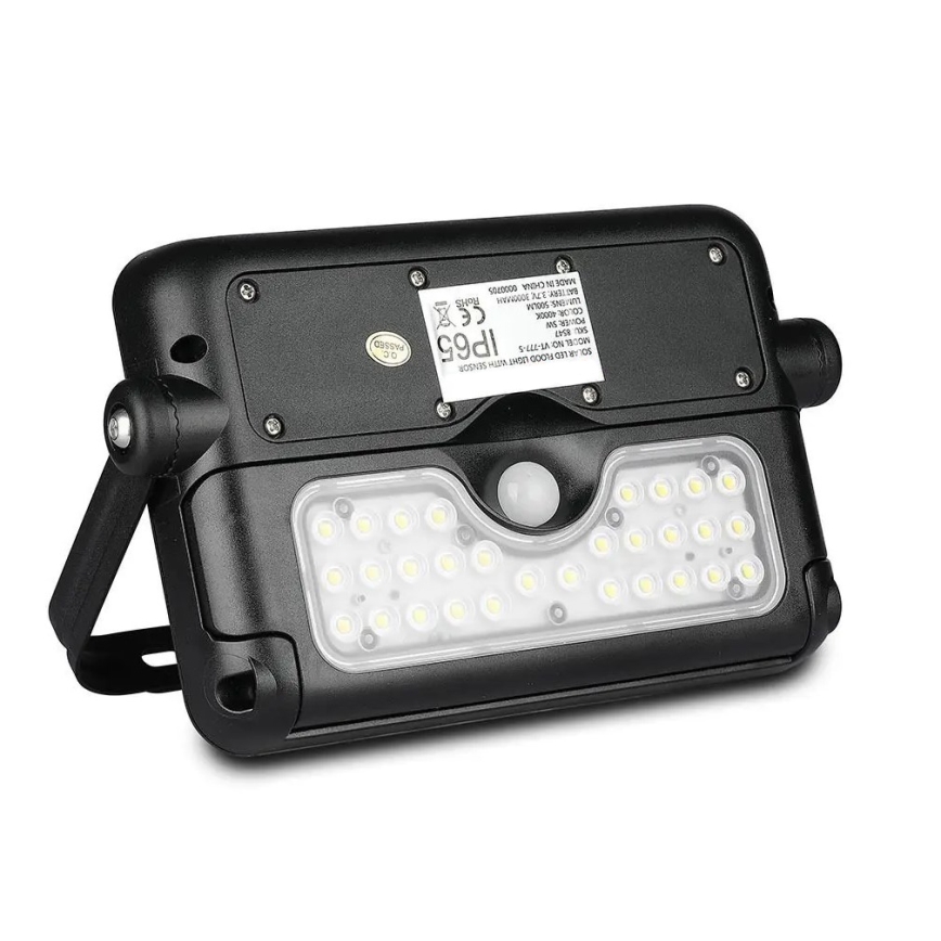 Светодиодный прожектор на солнечной батарее с датчиком LED/5W/3,7V IP65 4000K