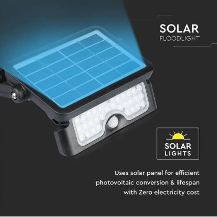 Светодиодный прожектор на солнечной батарее с датчиком LED/5W/3,7V IP65 4000K