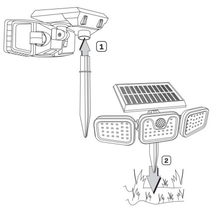 Светодиодный прожектор на солнечной батарее с датчиком TRIO LED/0,6W/3,7V 1200 mAh IP44