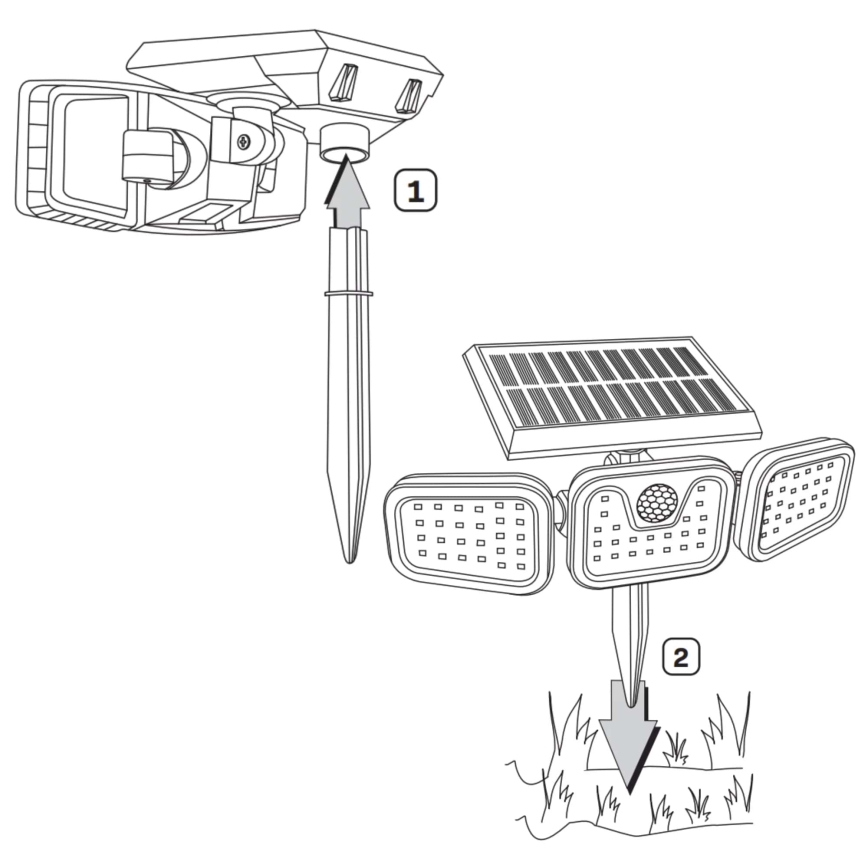 Светодиодный прожектор на солнечной батарее с датчиком TRIO LED/0,6W/3,7V 1200 mAh IP44