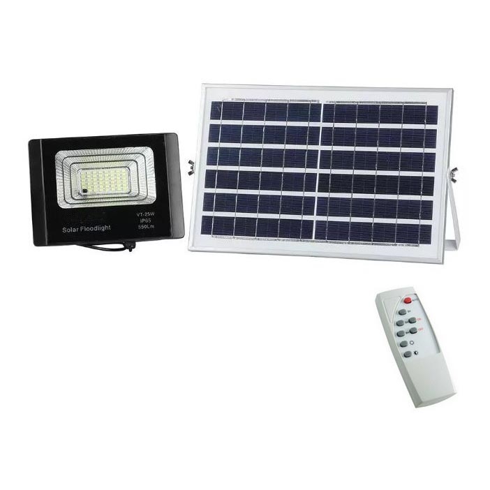 Светодиодный прожектор на солнечной батарее с регулированием яркости LED/12W/3,2V 6000K IP65 5000 mAh + дистанционное управление