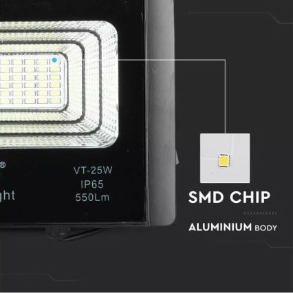 Светодиодный прожектор на солнечной батарее с регулированием яркости LED/12W/3,2V 6000K IP65 5000 mAh + дистанционное управление