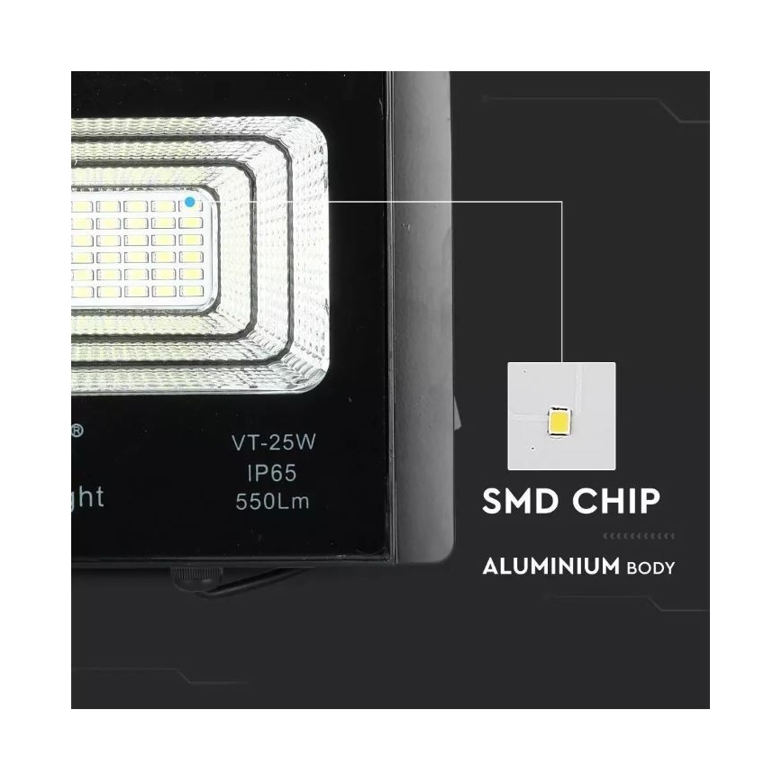 Светодиодный прожектор на солнечной батарее с регулированием яркости LED/12W/3,2V 6000K IP65 5000 mAh + дистанционное управление