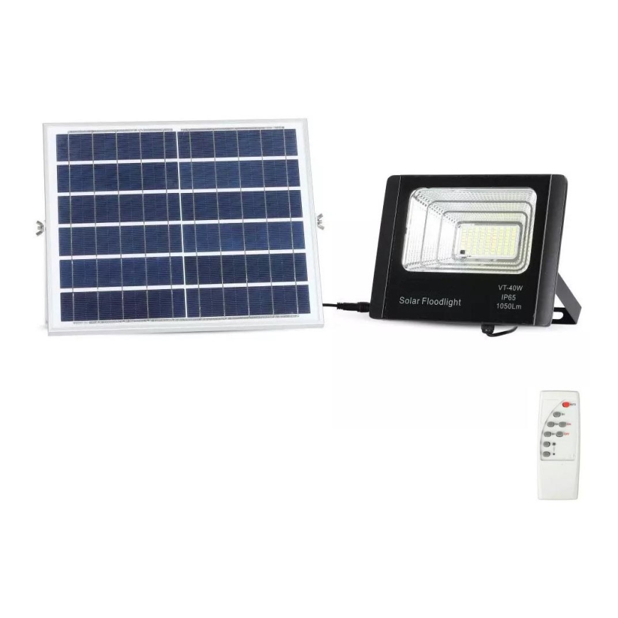 Светодиодный прожектор на солнечной батарее с регулированием яркости LED/16W/3,2V 4000K IP65 10000 mAh + дистанционное управление