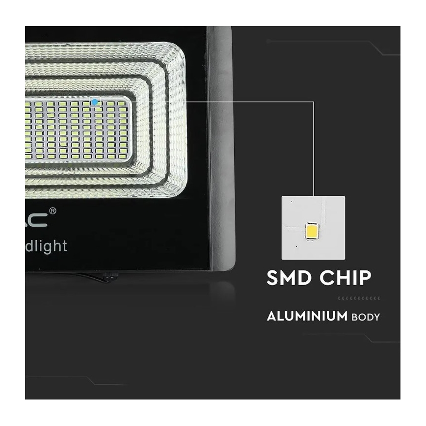 Светодиодный прожектор на солнечной батарее с регулированием яркости LED/20W/6,4V 4000K IP65 10000 mAh + дистанционное управление