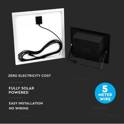 Светодиодный прожектор на солнечной батарее с регулированием яркости LED/20W/6,4V 4000K IP65 10000 mAh + дистанционное управление