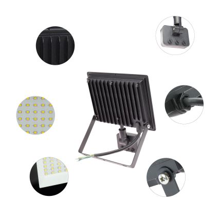 Светодиодный прожектор с датчиком движения NOCTIS LUX 3 LED/50W/230V 3000K IP44 чёрный