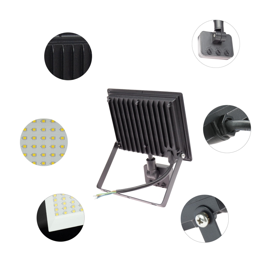 Светодиодный прожектор с датчиком движения NOCTIS LUX 3 LED/50W/230V 3000K IP44 чёрный