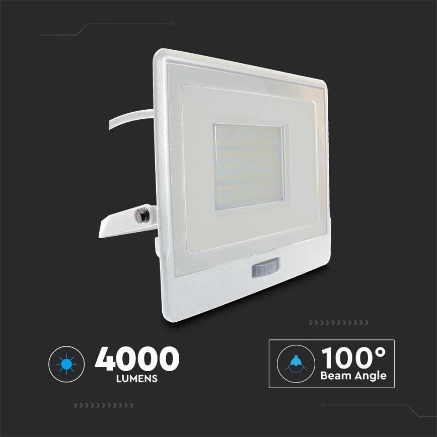 Светодиодный прожектор с датчиком LED/50W/230V 4000K IP65 белый