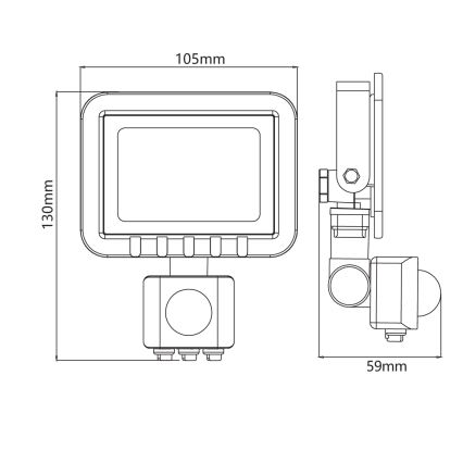 Светодиодный прожектор с датчиком LED/10W/230V IP65