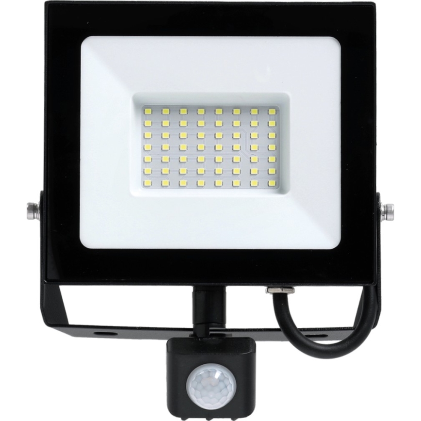 Светодиодный прожектор с датчиком LED/50W/230V 6500K IP44 черный