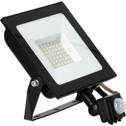 Светодиодный прожектор с датчиком LED/50W/230V 6500K IP44 черный