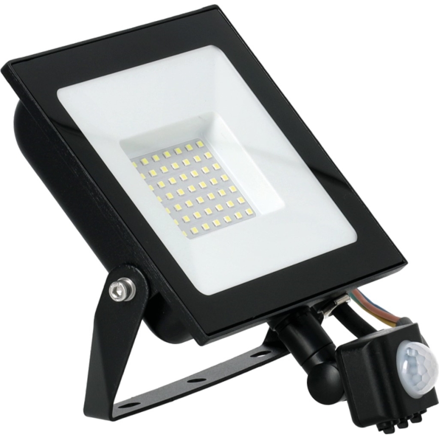 Светодиодный прожектор с датчиком LED/50W/230V 6500K IP44 черный