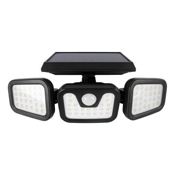 Светодиодный прожектор с датчиком на солнечной батарее LED/1,5W/3,7V 6000K IP44 2400 mAh