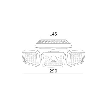Светодиодный прожектор с датчиком на солнечной батарее LED/1,5W/3,7V 6000K IP44 2400 mAh