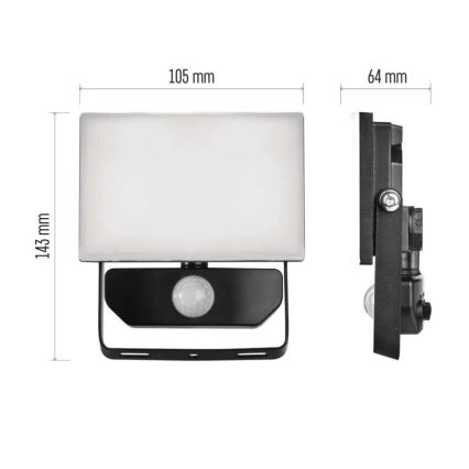 Светодиодный прожектор с датчиком TAMBO LED/10W/230V 4000K IP54