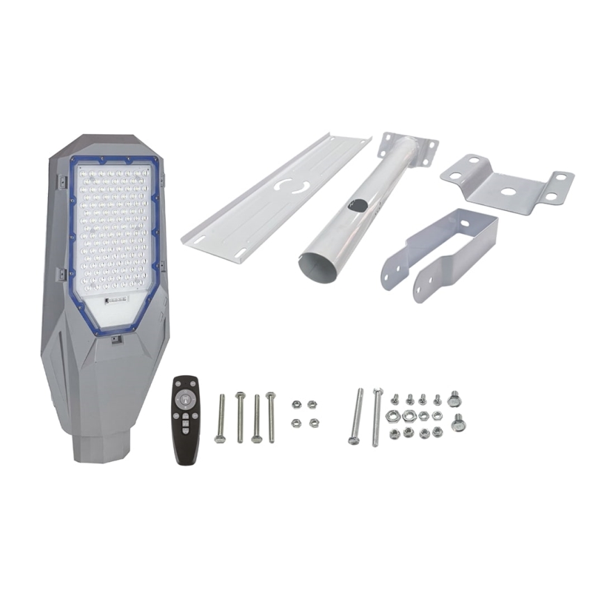 Светодиодный прожектор с регулированием яркости, датчиком освещенности и солнечной панелью LED/200W/20000 mAh 6500K IP65 серый