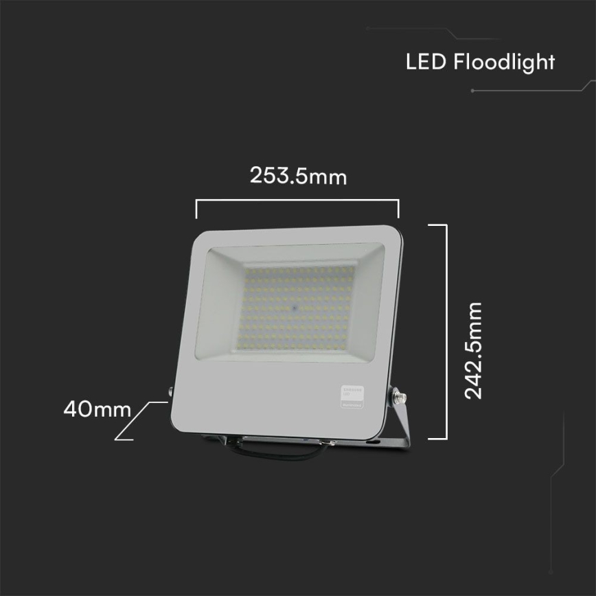 Светодиодный прожектор SAMSUNG CHIP LED/100W/230V 6400K IP65 черный