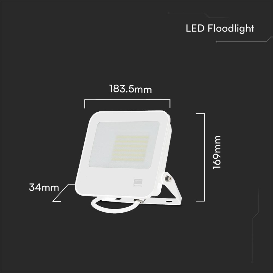 Светодиодный прожектор SAMSUNG CHIP LED/50W/230V 6500K IP65 белый