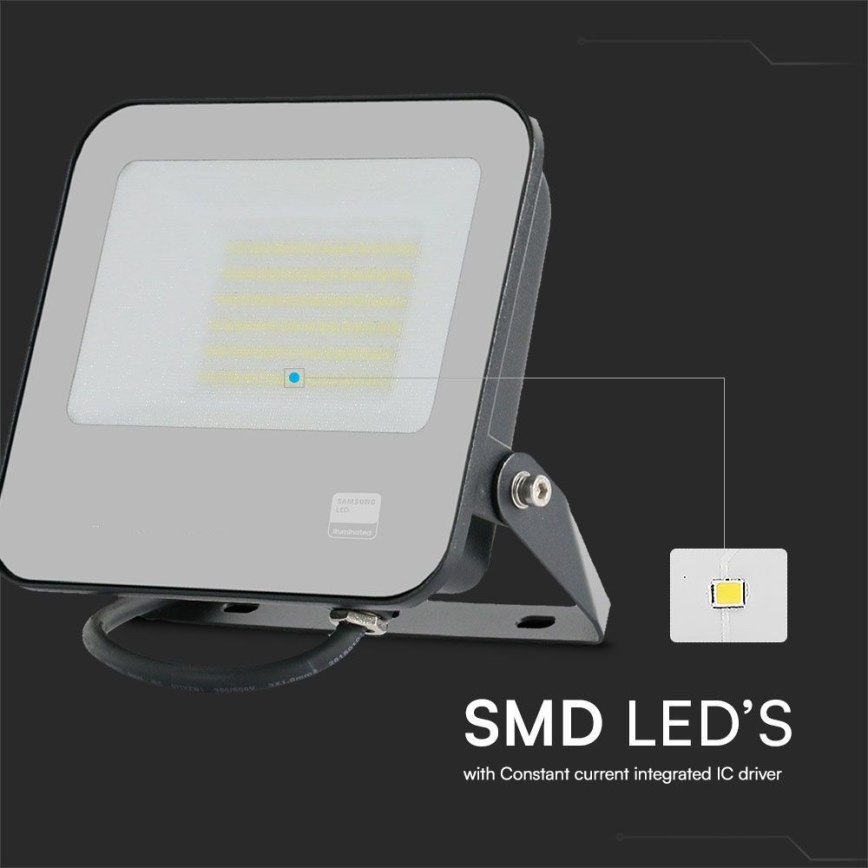 Светодиодный прожектор SAMSUNG CHIP LED/50W/230V 6500K IP65 черный
